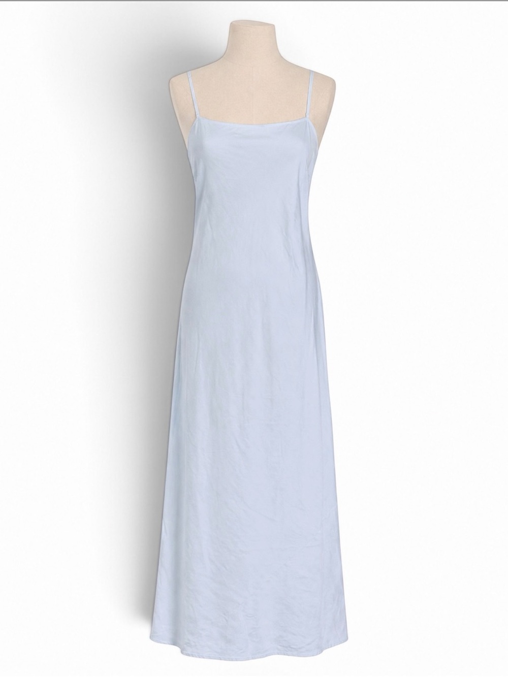 Anthropologie Convertible Strap Maxi Shift Dress Women's L Linen Blend Blue NEW
